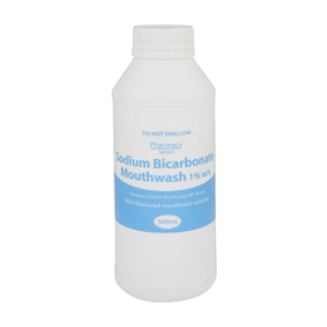 Petrus Sodium Bicarbonate Mouthwash 1pct w/v, Mint Flavour, 500ml Plastic Bottle, Each Each