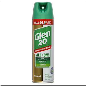 Glen 20 Disinfectant Air Freshner, Origonal, 175 grams, Aerosol, Each Each
