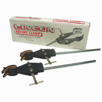Lincon Retort Clamp, 4-Prong Cork Insulated, Cast Iron Rod, 2/Box Box