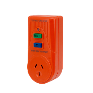 Livingstone RCD Residual Current Device Safety Switch, Single Outlet, 10A, Orange, Each Each