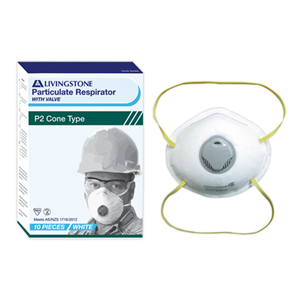 Livingstone N95 Face Mask Respirator, Cupped Cone, NIOSH 84A-5411, Head Band, Non-Therapeutic, No Fibreglass, Single Pack, 20 Packs/Box Box