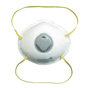 Liv Genuine P2 Face Mask Respirator with Air Flow Valve, LEVEL 3 Barrier, Cupped Cone, Head Band, Non-Therapeutic use, Adult, Each Each