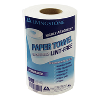 Livingstone Paper Towel, Biodegradable, 19cm x 80 metres, Perforated, Lint Free, White, HACCP Certified, 16 Rolls/Carton Carton