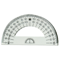 Protractor, 180 Degrees, Recyclable Plastic, Each Each