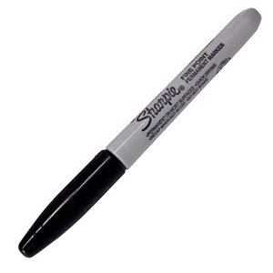 Sharpie S3001 Permanent Marker, Fine Point, 1mm, Black, Each Each
