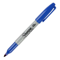 Sharpie S3003 Permanent Marker, Fine Point, 1mm, Blue, Each Each