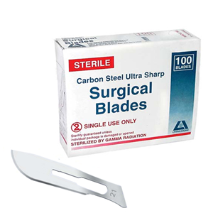 Livingstone Surgical Scalpel Blade, Size 10, Carbon Steel, Sterile, 100/Box Box