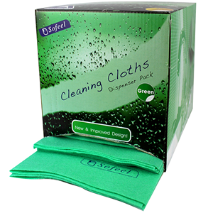 Sofeel Cleaning Cloths, Regular Dispenser Pack, 40 x 30cm, High 70 Percent Viscose, Blue, 40 Cloths/Pack, 240/Carton Carton