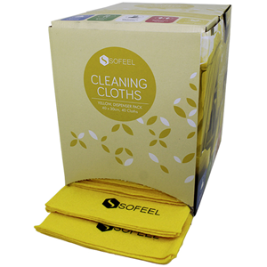 Sofeel Cleaning Cloths, Regular Dispenser Pack, 40 x 30cm, High 70 Percent Viscose, Blue, 40 Cloths/Pack, 240/Carton Carton