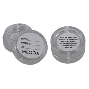 Cosmetic Sample Pots, Labelled Lid and Base, Clear Recyclable Plastic ...