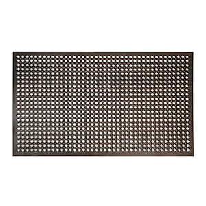 Safe Walk Wet or Dry Area Anti-Fatigue Mat, 910 x 1520mm, Grease Resistant, Black, Each