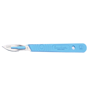 Swann Morton Disposable Scalpel, Stainless Steel Blade Size 10 Attached to Handle, Sterile, 10/Box Box