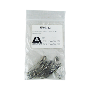 Livingstone Safety Pins, No. 0, 22mm, 144 Pins/Box Box