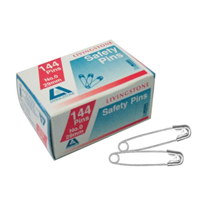 Livingstone Safety Pins, No. 0, 22mm, 144 Pins/Box Box