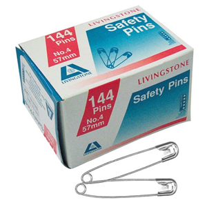 Livingstone Safety Pins, No. 0, 22mm, 144 Pins/Box Box