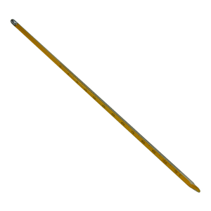 Stirring Laboratory Thermometer, Reinforced Glass, 30cm, Mercury, Minus 10 to 110 Celcius, 1.0 Degree Division, Yellow Backing, Each Each