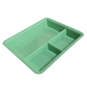 Autoplas Tray, with 3 Compartments, Recyclable Plastic, Autoclavable, 160mm x 140mm x 20mm, 50 Pieces/Carton Carton
