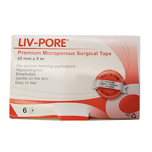 Liv-Pore Premium Microporous Biodegradable Surgical Paper Tape, Latex Free, 13mm x 9 metres, 24/Box Box