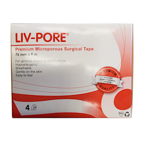 Liv-Pore Premium Microporous Biodegradable Surgical Paper Tape, Latex Free, 13mm x 9 metres, 24/Box Box