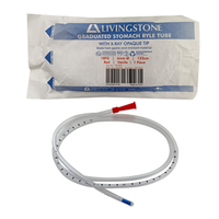 Livingstone Graduated Stomach Duodenal Ryles Tube, with X-Ray Opaque Tip, 18FG, 6mm, 122cm, Sterile, Red Colour, Each Each