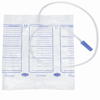 Livingstone Drainage Urine Bag, 2000ml Capacity, 90cm Inlet Tube, with Bottom Outlet and Non-Return Valve, Graduated, A1, Sterile, Each Each