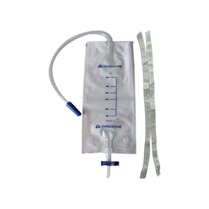 Livingstone Drainage Leg Urine Bag, with Lever Tap Bottom Outlet, 500ml Graduated, 50cm Tube, Leg Strap Sold Separately, Sterile, 10/Box Box