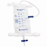 Livingstone Drainage Leg Urine Bag, with Lever Tap Bottom Outlet, 500ml Graduated, 50cm Tube, Leg Strap Sold Separately, Sterile, 10/Box Box