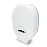 Veora Single Jumbo Tissue Roll Dispenser, 30 x 28 x 11.5cm, Recyclable Plastic, for Up to 300 Metre Roll, White, Each Each