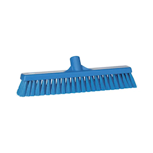 Vikan Floor Broom, 435mm, Medium Bristle, Blue, Each