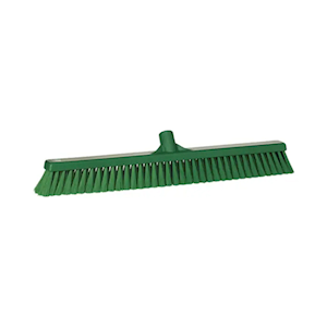 Vikan Floor Broom, 610mm, Soft/Hard Bristle, Green, Each