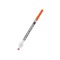 VanishPoint U-100 Insulin Syringe with Needle, 29G x 12.7mm, 1mL, Single Use, Sterile, Pink, 100 Pieces/Box