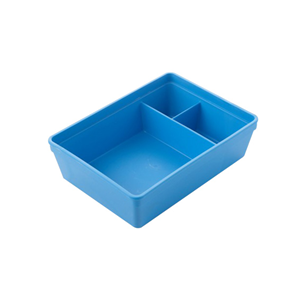 Warwick Instrument Tray, 181 x 134 x 54mm, with 3 Compartments, Blue, Recyclable Polypropylene, Each Each