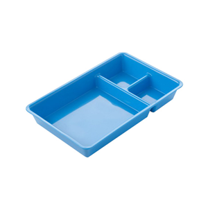 Warwick Instrument Tray, 181 x 134 x 54mm, with 3 Compartments, Blue, Recyclable Polypropylene, Each Each