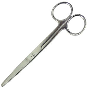 Livingstone Nurses Surgical Scissors, 13cm, 30 Grams, Blunt/Blunt, Straight, Stainless Steel, Each Each